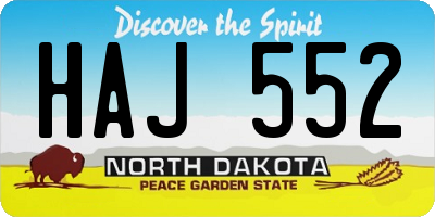 ND license plate HAJ552