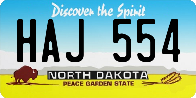 ND license plate HAJ554