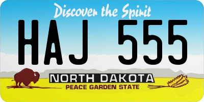 ND license plate HAJ555