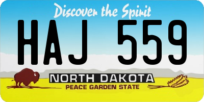 ND license plate HAJ559