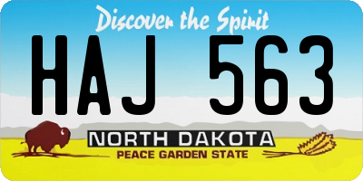 ND license plate HAJ563