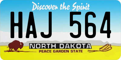 ND license plate HAJ564