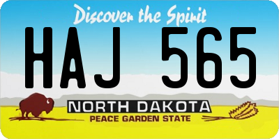 ND license plate HAJ565