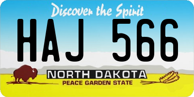 ND license plate HAJ566