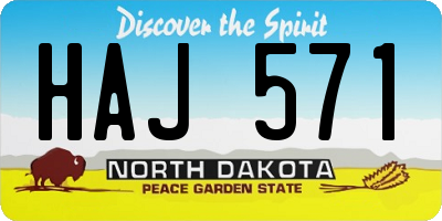 ND license plate HAJ571