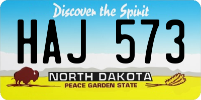 ND license plate HAJ573