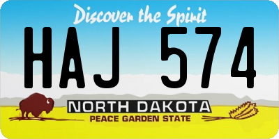 ND license plate HAJ574