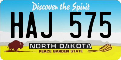 ND license plate HAJ575