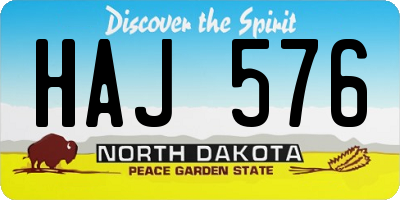 ND license plate HAJ576