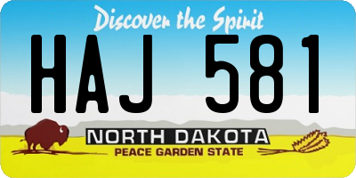 ND license plate HAJ581