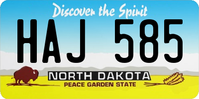 ND license plate HAJ585