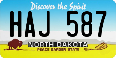 ND license plate HAJ587