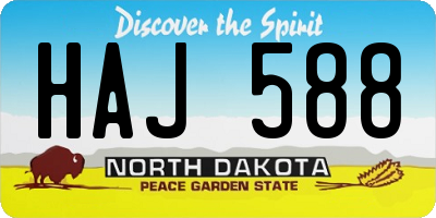 ND license plate HAJ588