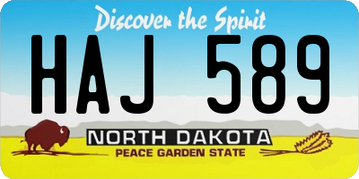 ND license plate HAJ589