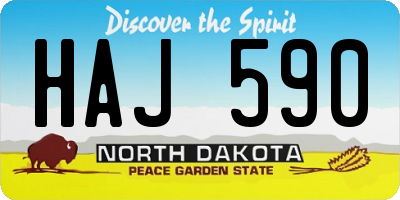 ND license plate HAJ590