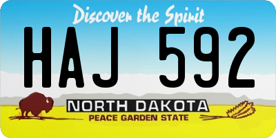 ND license plate HAJ592