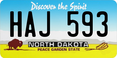 ND license plate HAJ593