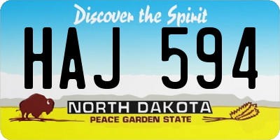 ND license plate HAJ594