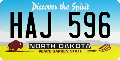 ND license plate HAJ596