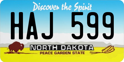 ND license plate HAJ599