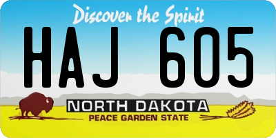 ND license plate HAJ605