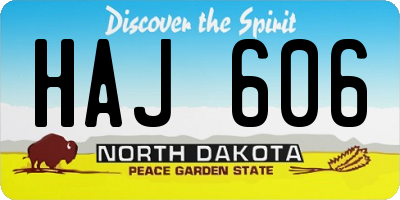 ND license plate HAJ606