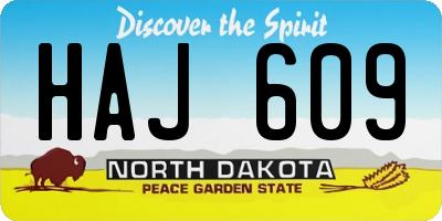 ND license plate HAJ609