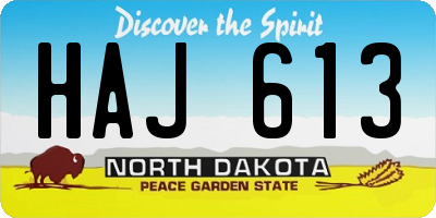 ND license plate HAJ613