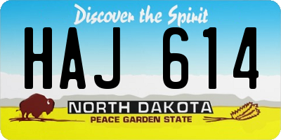 ND license plate HAJ614