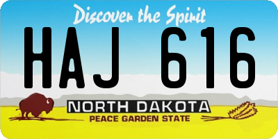 ND license plate HAJ616