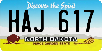 ND license plate HAJ617