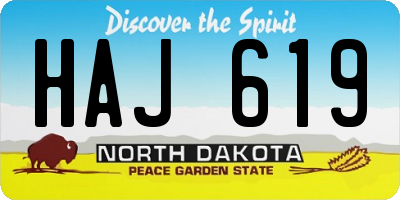 ND license plate HAJ619