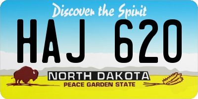 ND license plate HAJ620