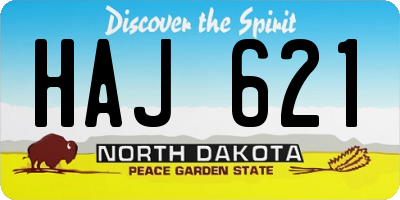 ND license plate HAJ621