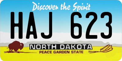 ND license plate HAJ623