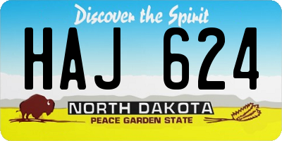 ND license plate HAJ624