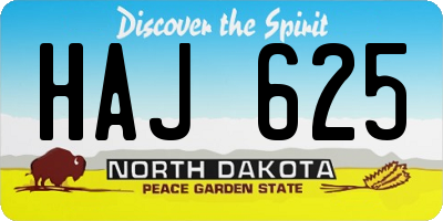 ND license plate HAJ625