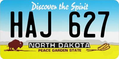 ND license plate HAJ627