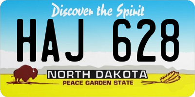 ND license plate HAJ628