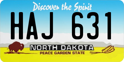 ND license plate HAJ631