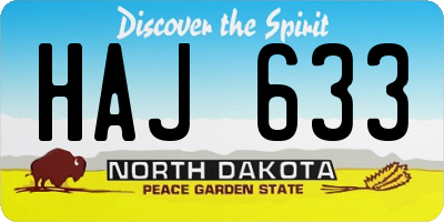 ND license plate HAJ633