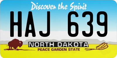 ND license plate HAJ639