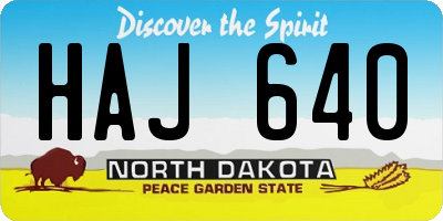 ND license plate HAJ640