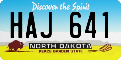 ND license plate HAJ641