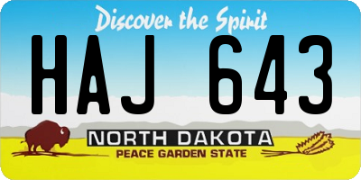 ND license plate HAJ643