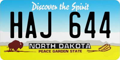 ND license plate HAJ644