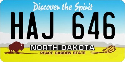 ND license plate HAJ646