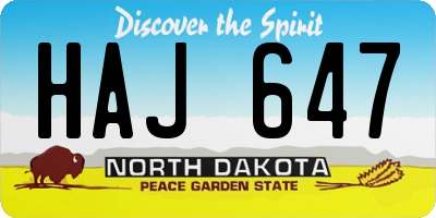 ND license plate HAJ647