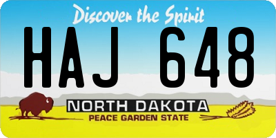 ND license plate HAJ648