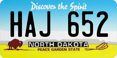 ND license plate HAJ652